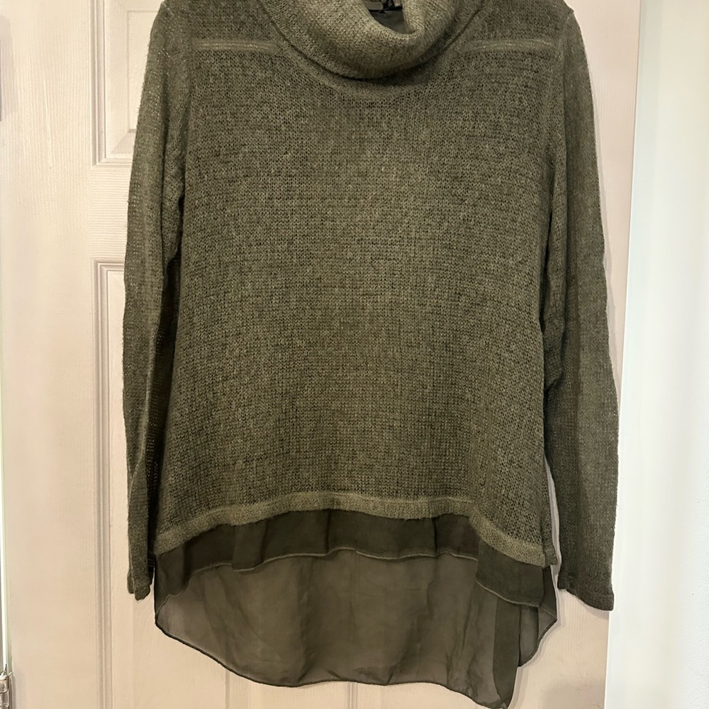 Elegant Olive Women's Cowl Neck Sweater